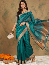 Womens Fashion Ethnic Teal Color Sarees-MLSHWSA1232TEL0ONE